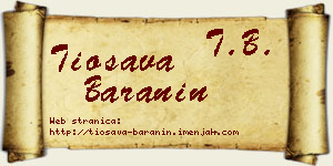 Tiosava Baranin vizit kartica